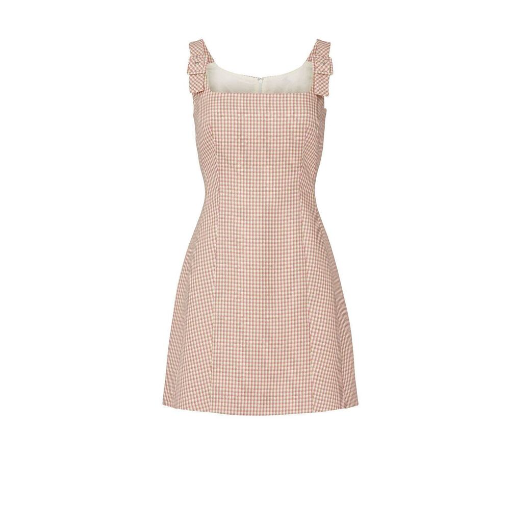 Alexa Chung Eliza Houndstooth Square Neck Fitted Dress - 10